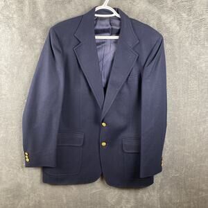 Vnt blue wool blazer with gold buttons 60s or 70s Preppy 42r country club